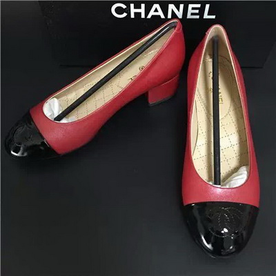 CHANEL Shallow mouth Block heel Shoes Women--042